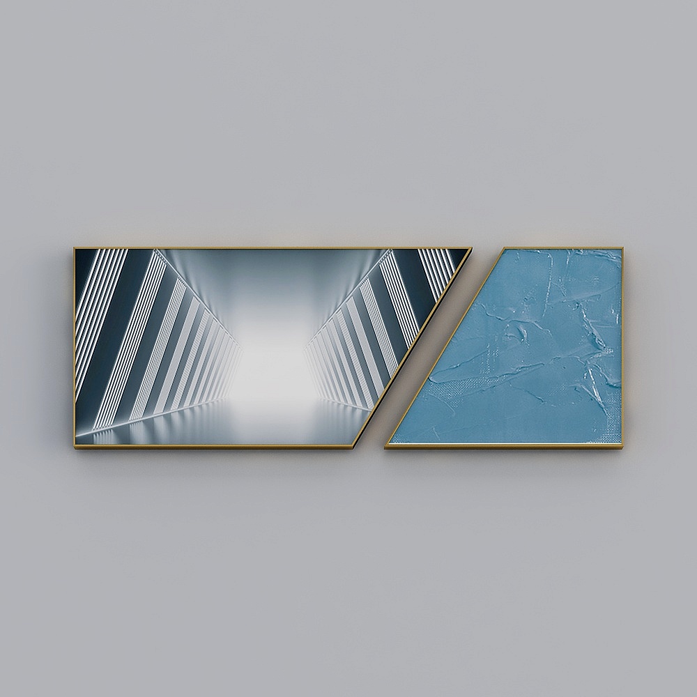 海龙红-现代风-客厅卧室装饰画-建筑的旋律3D模型