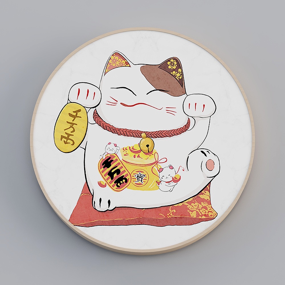 海龙红-现代风-玄关卧室餐厅装饰画-招财猫
