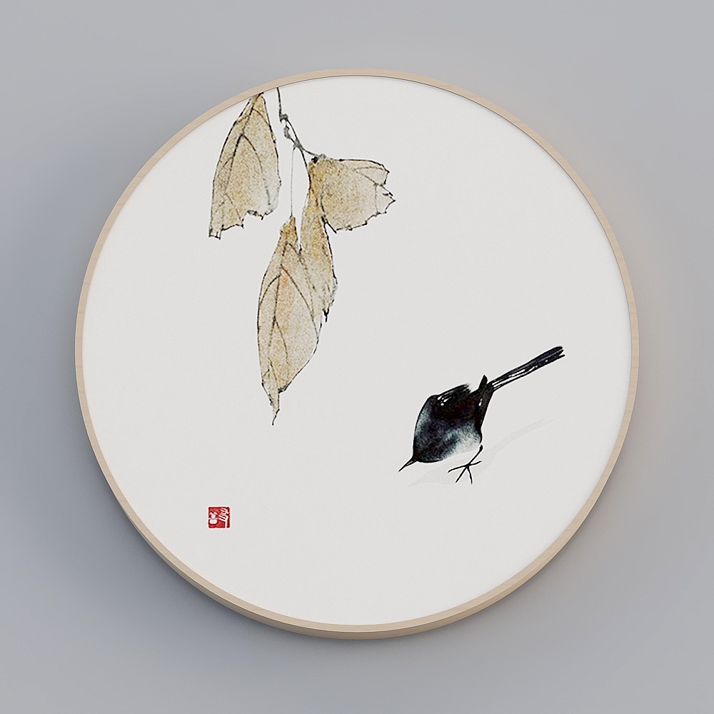 海龙红-现代风-圆形装饰画-人生有味