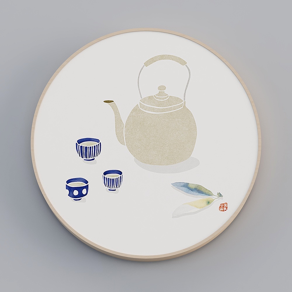 海龙红-现代风-圆形装饰画-人生有味