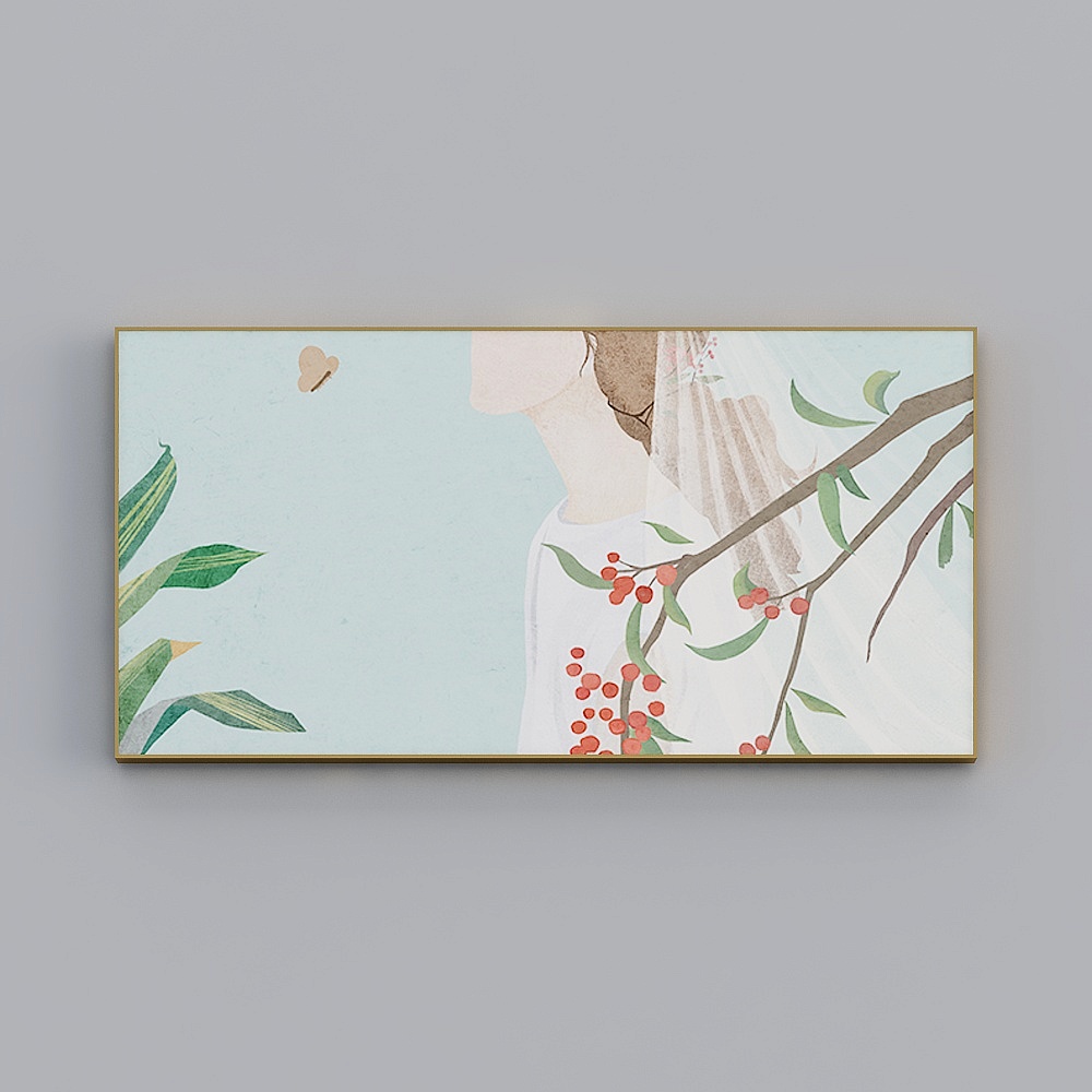 海龙红-现代风-客厅卧室装饰画-青春物语3D模型