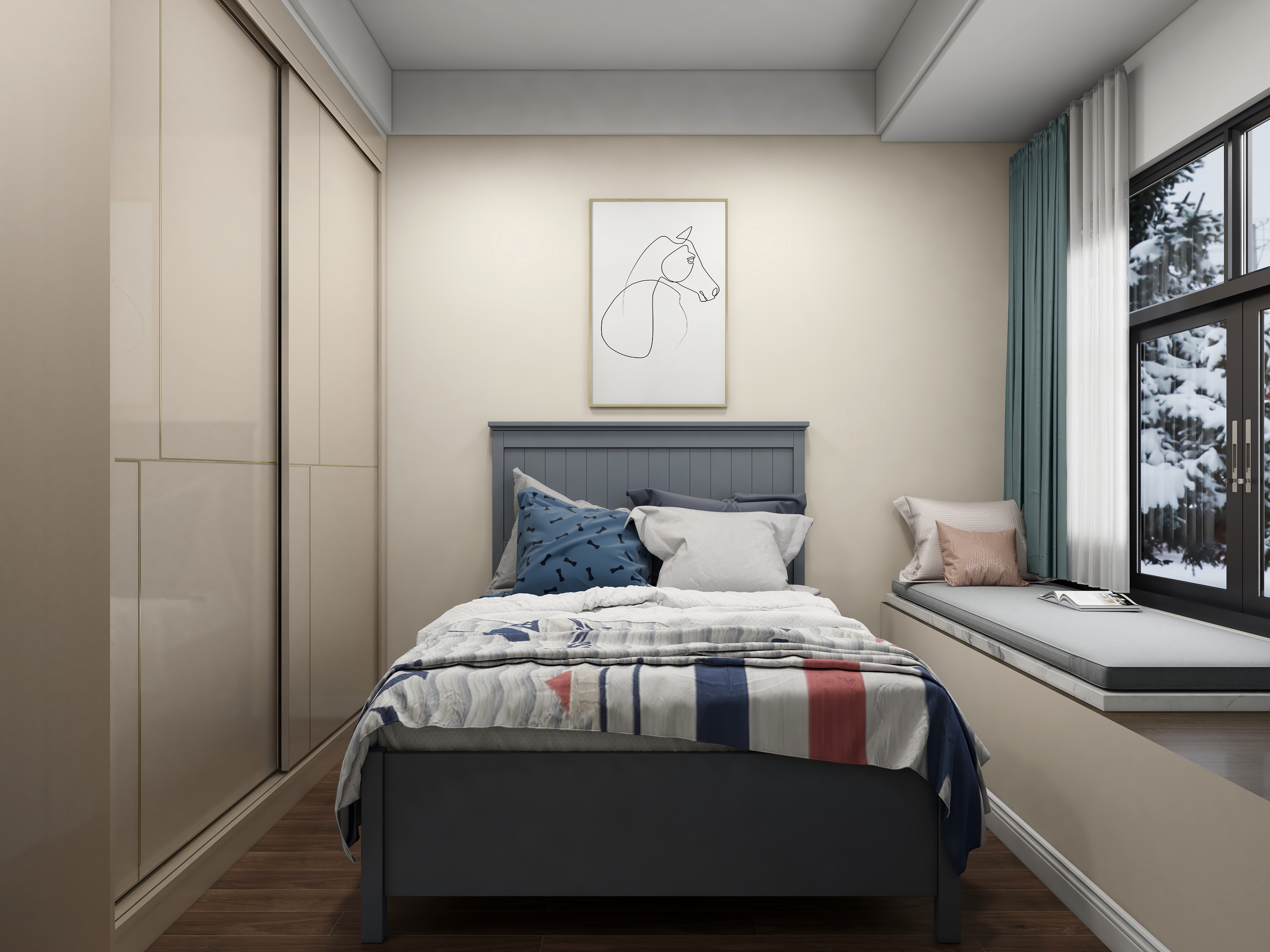 湛智华-美式轻奢138平3房装修效果图