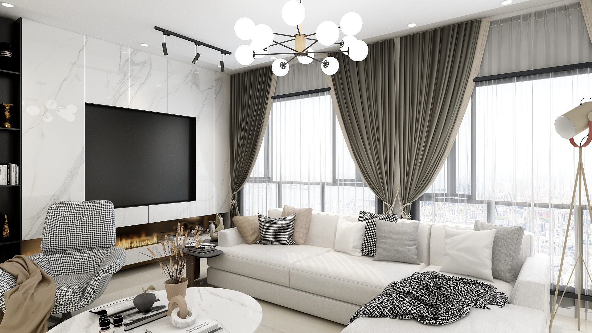 鸿鸥装饰-瑞和园89.50㎡B户型3室2厅1卫-装修设计方案