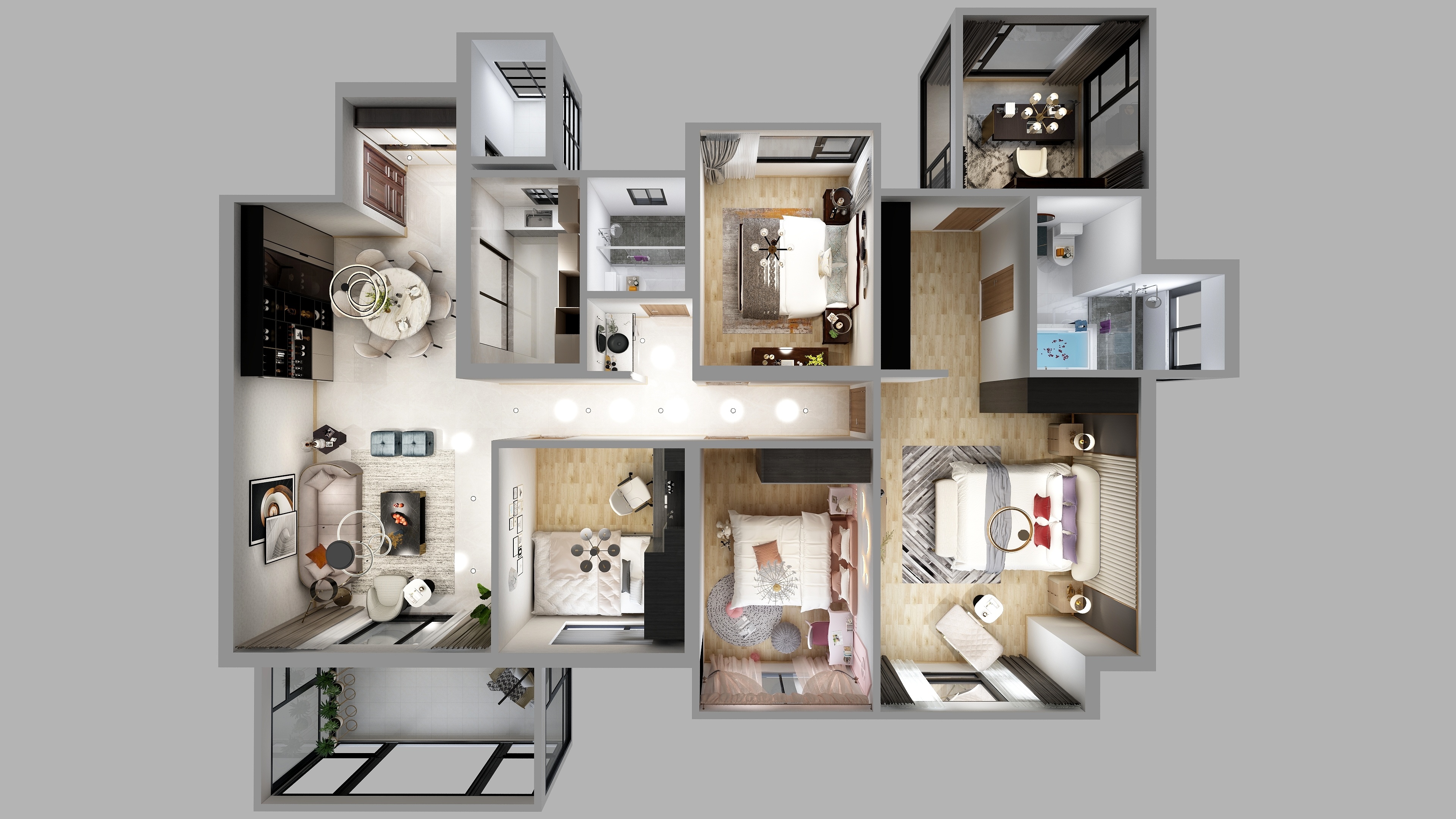 LuHoskeQ-国宾一号144平样板间-装修设计方案