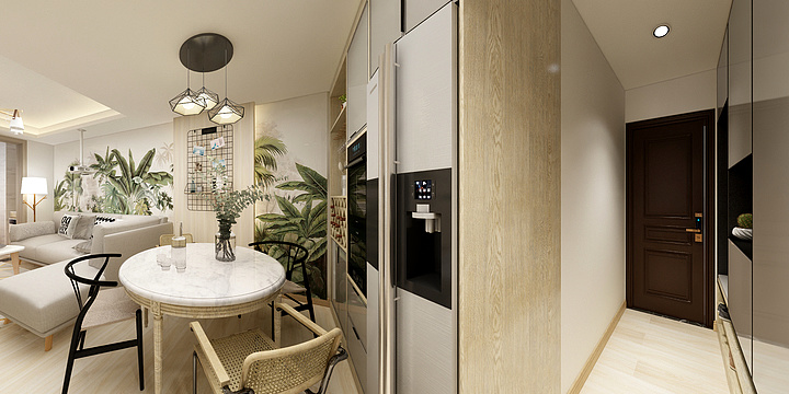 龢風潤露-德信海德公园83.00㎡A2’3室2厅1卫1厨-装修设计方案