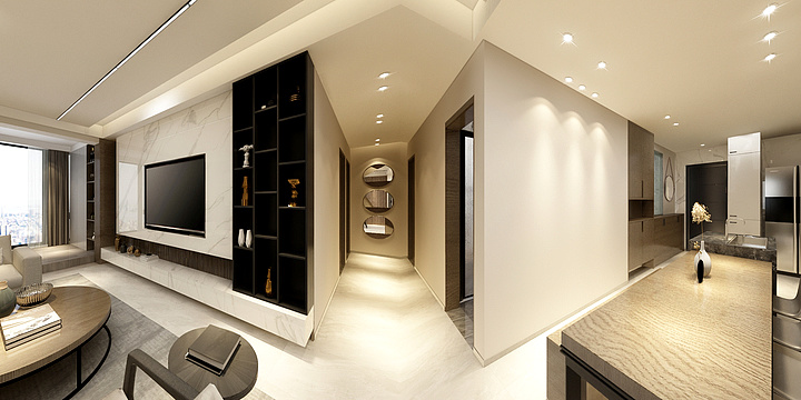 普道空间设计ryanlee-富力俊华1#603效果-装修设计方案