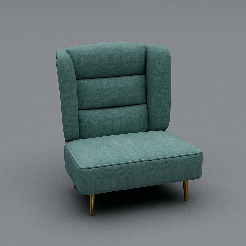 优佳-意式极简-F032B绿色-休闲椅3D模型