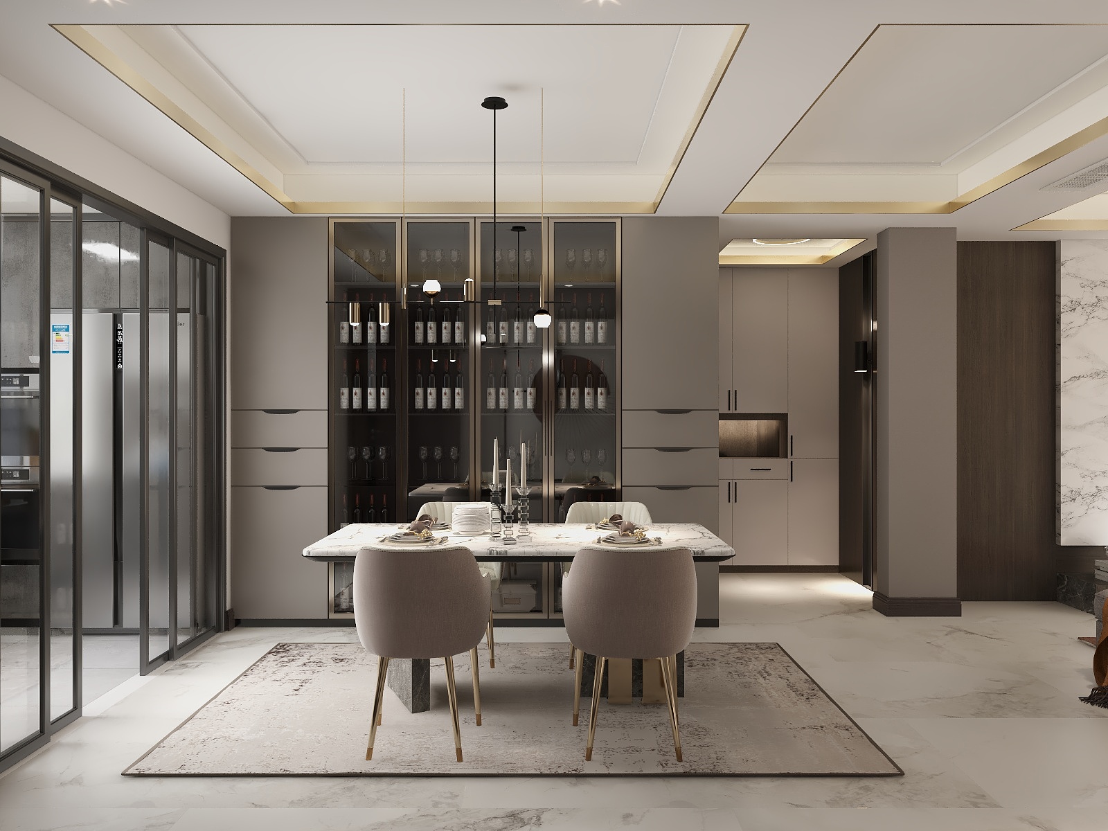 寻无丨全案空间设计-太原新城吾悦首府丨140方沉稳低调样板-装修设计方案