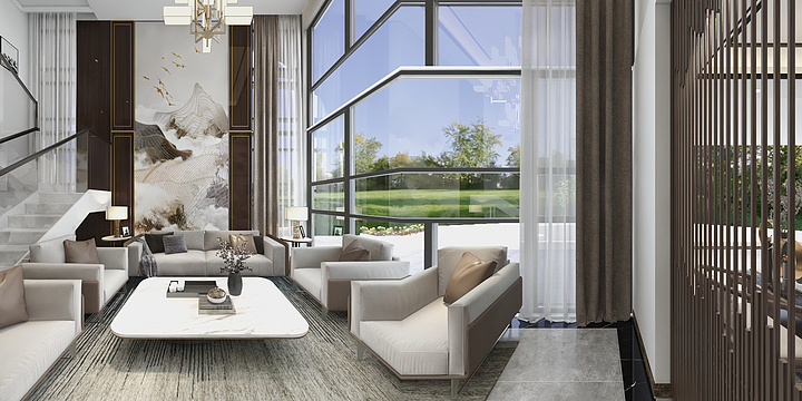 Humenleung-二稿-09新中式江南世家李先生效果图-装修设计方案