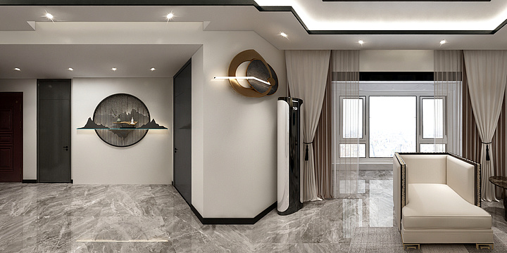 隆先生要淡定-新都汇130新中式-装修设计方案