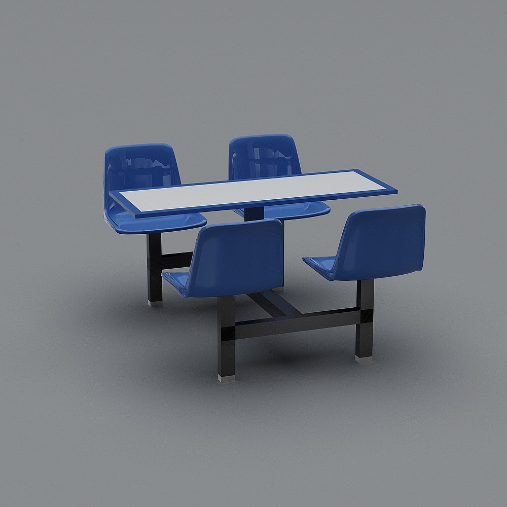 食堂餐桌椅3D模型