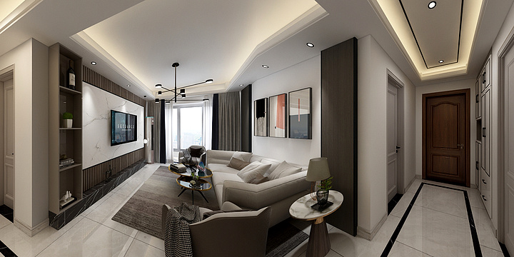 设计师陈长-100平方温馨小三房-装修设计方案