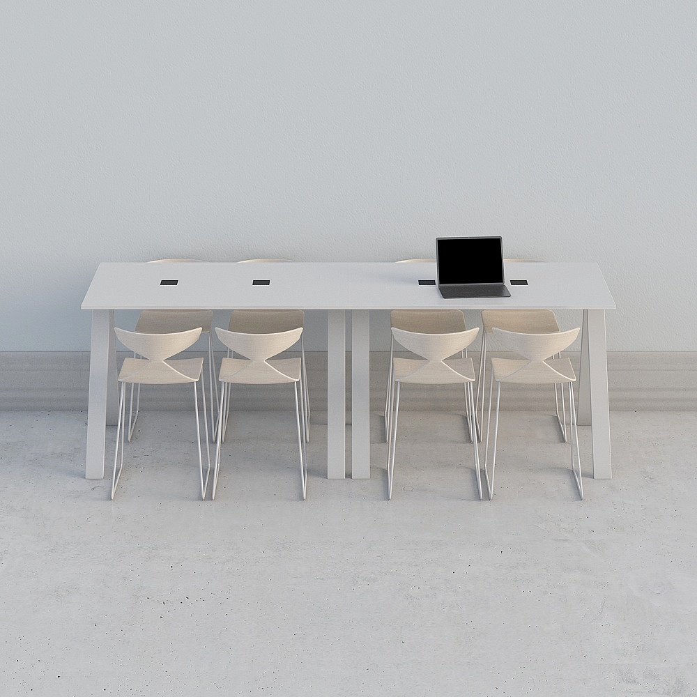 红山设计现代办公区-组合工作桌3D模型