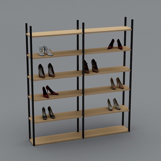 Nordic clothing and shoes store-decorative rack