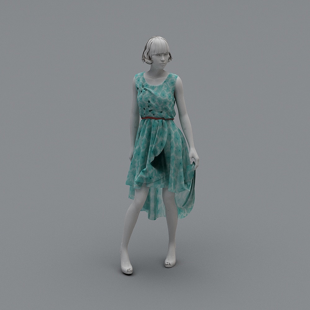工业风服装店模特3D模型