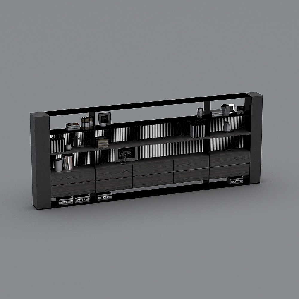 现代董事长总经理办公室-展示架3D模型