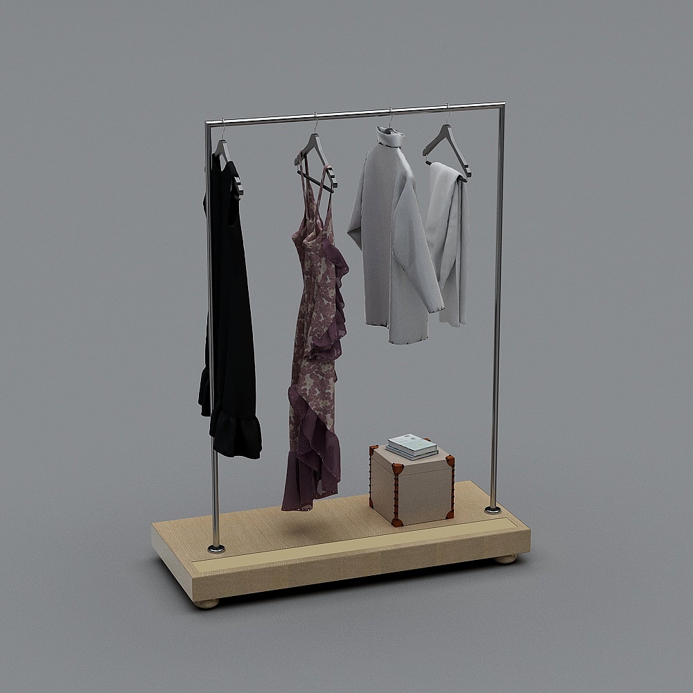 工业风服装店展示架