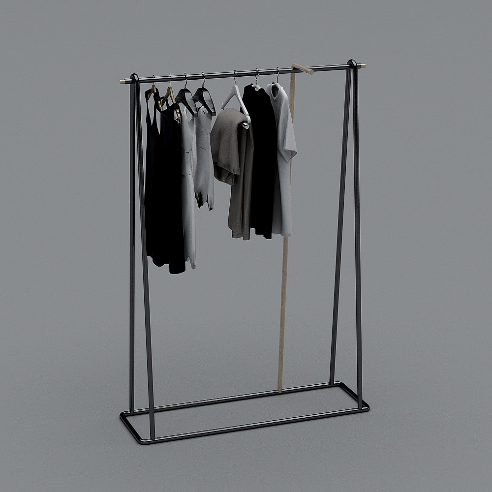 工业风服装店展示架3D模型