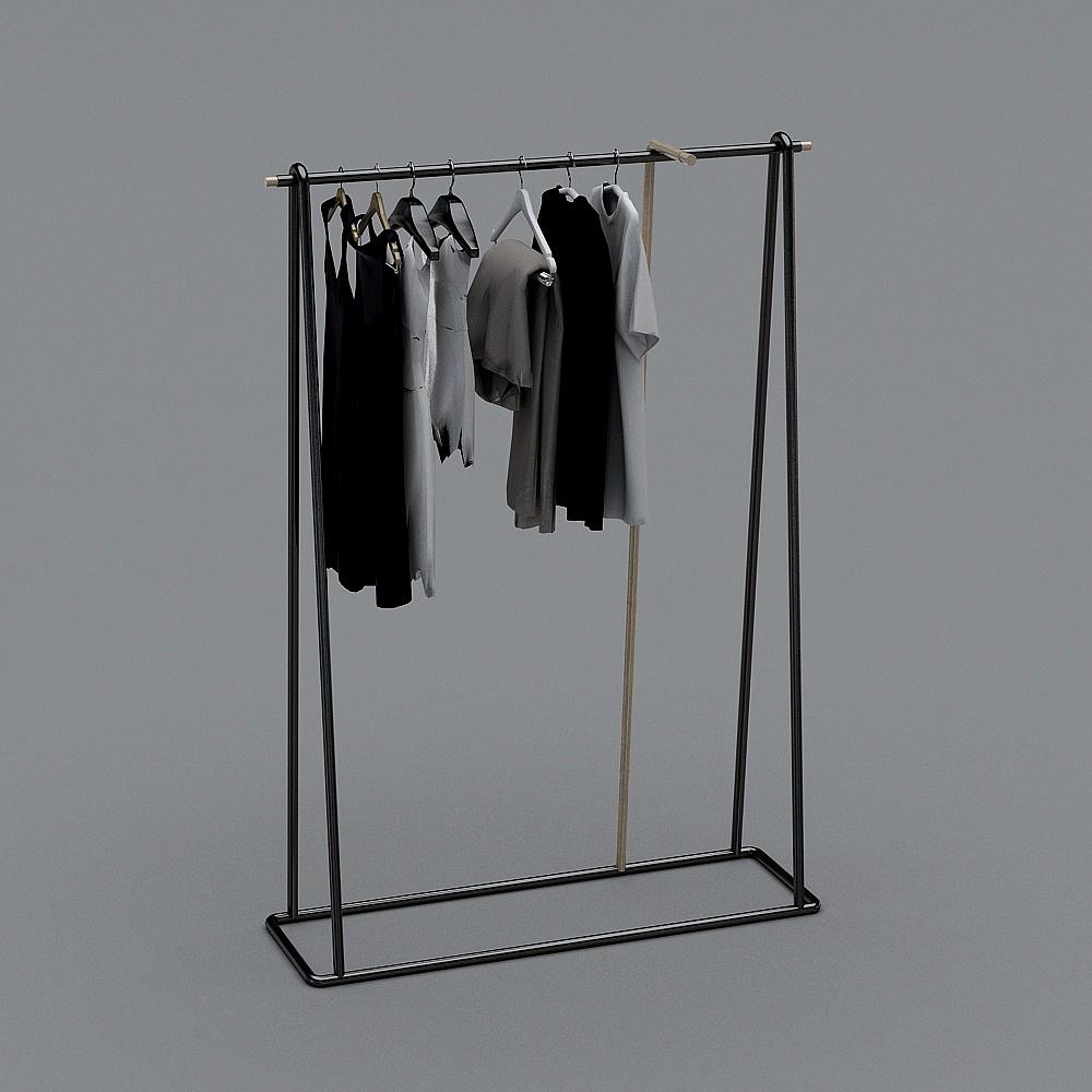工业风服装店展示架3D模型