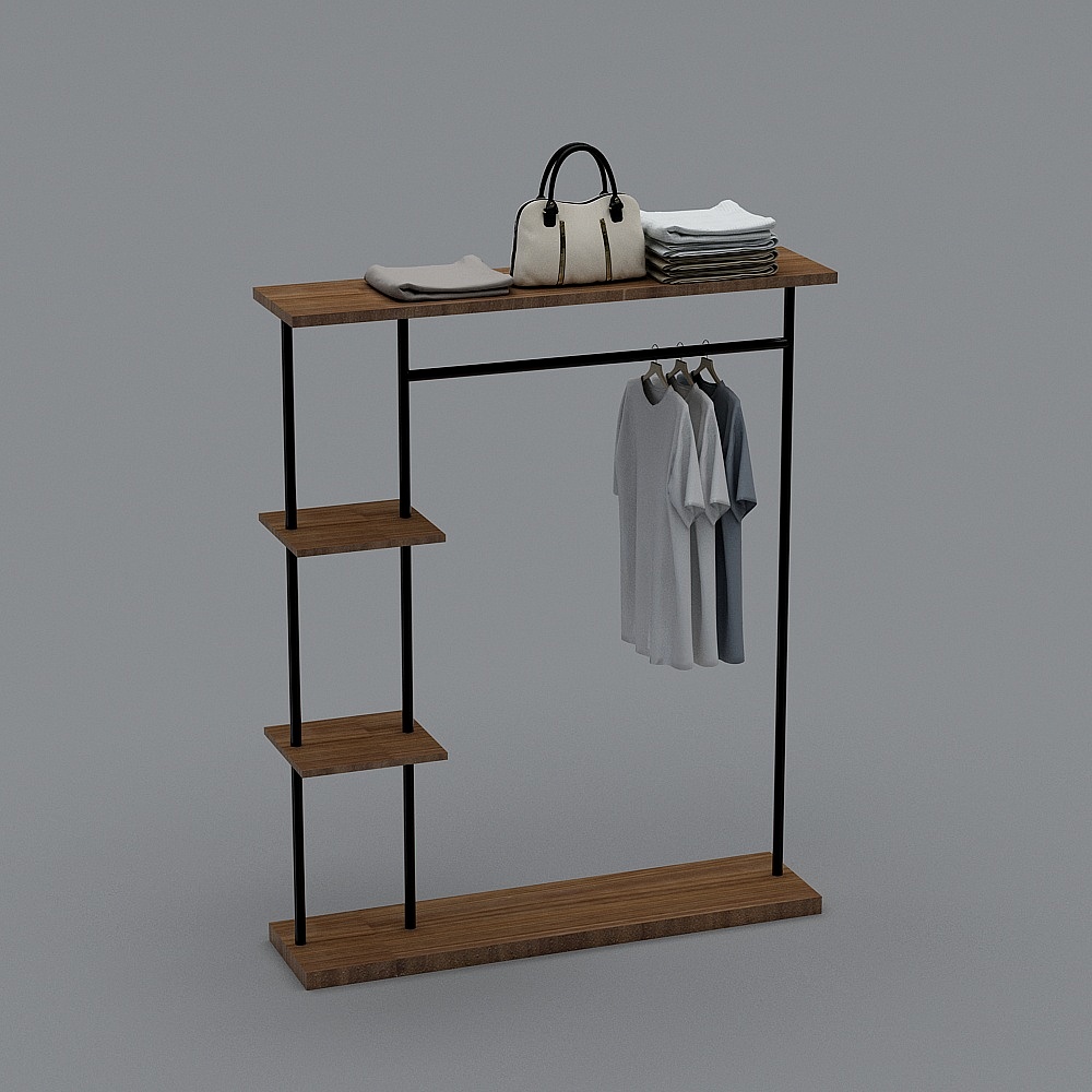 工装服装店-展示架3D模型