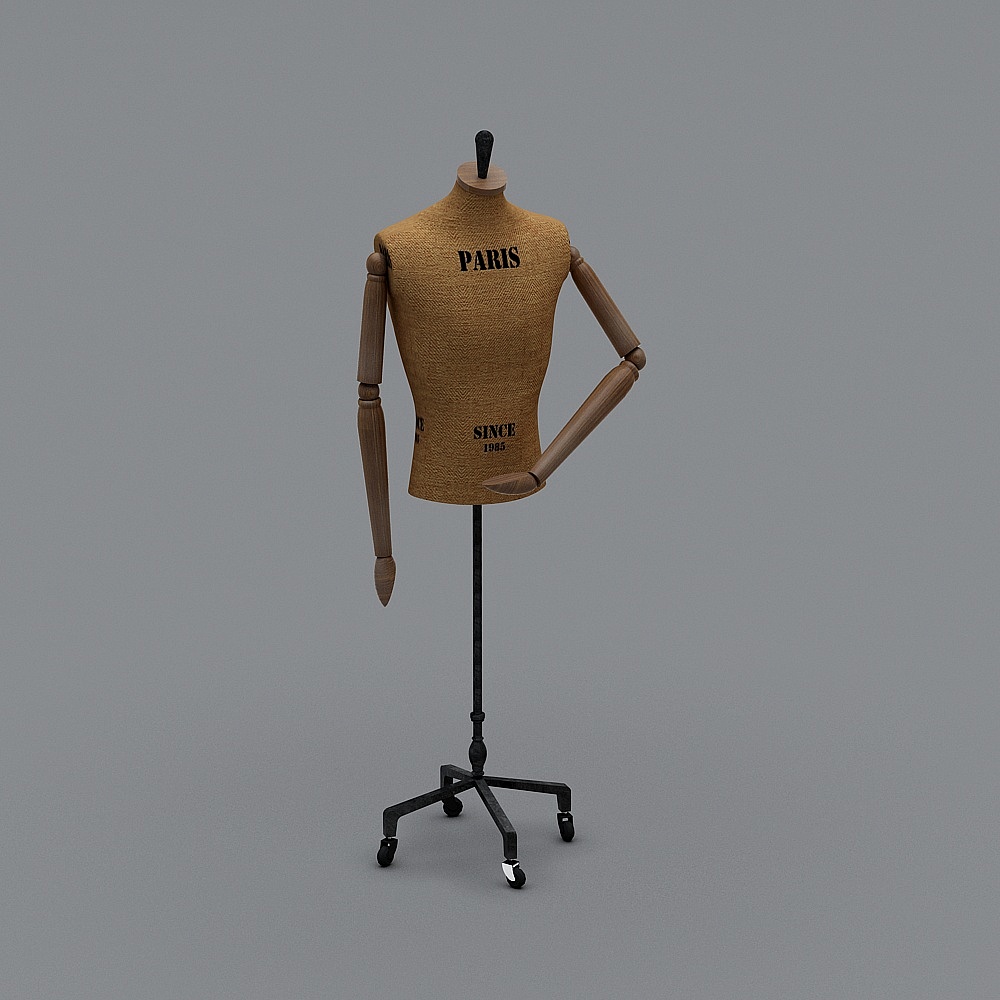 工业风服装店模特3D模型