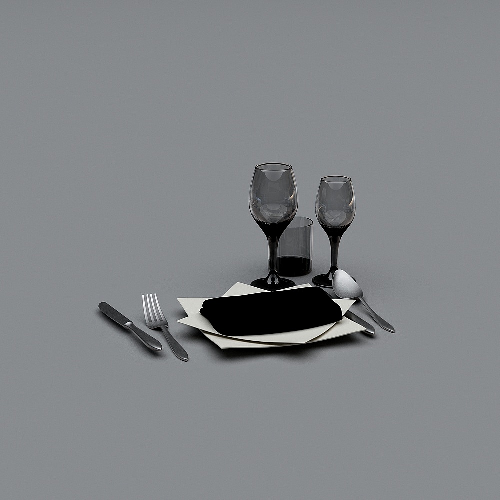 现代宴会厅-桌面摆件3D模型