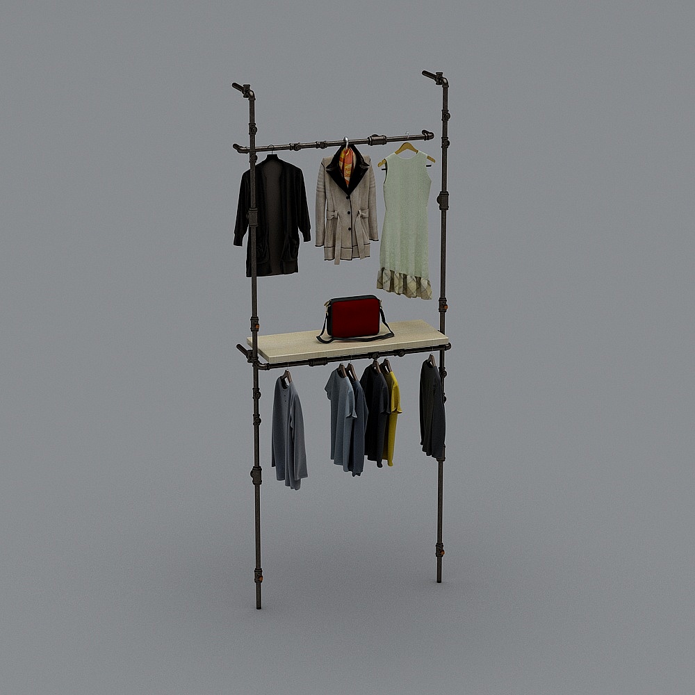 复古服装店-展示架