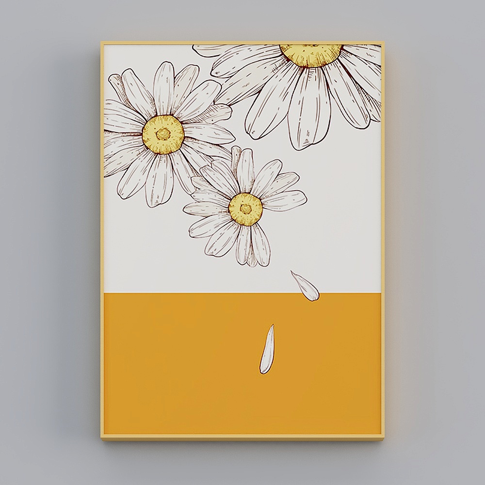 快乐工坊-现代风-客厅卧室玄关装饰画-向阳雏菊
