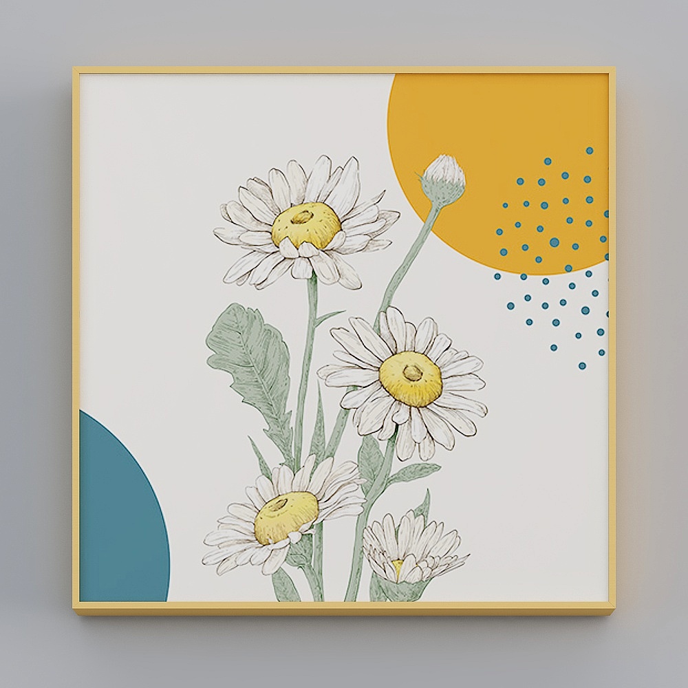 快乐工坊-现代风-客厅卧室玄关装饰画-向阳雏菊