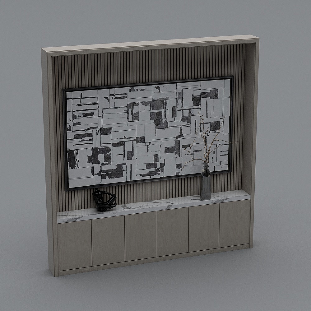 现代办公室-墙体展示柜