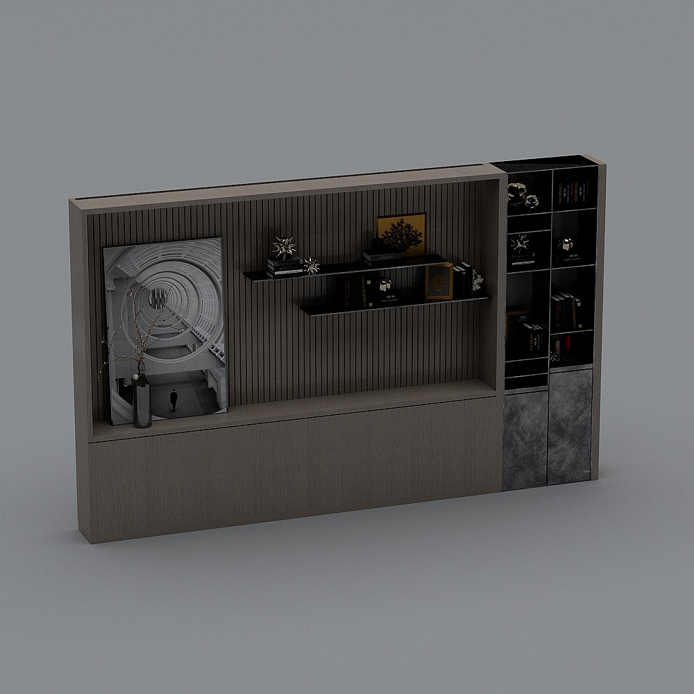 现代办公室-墙体展示柜