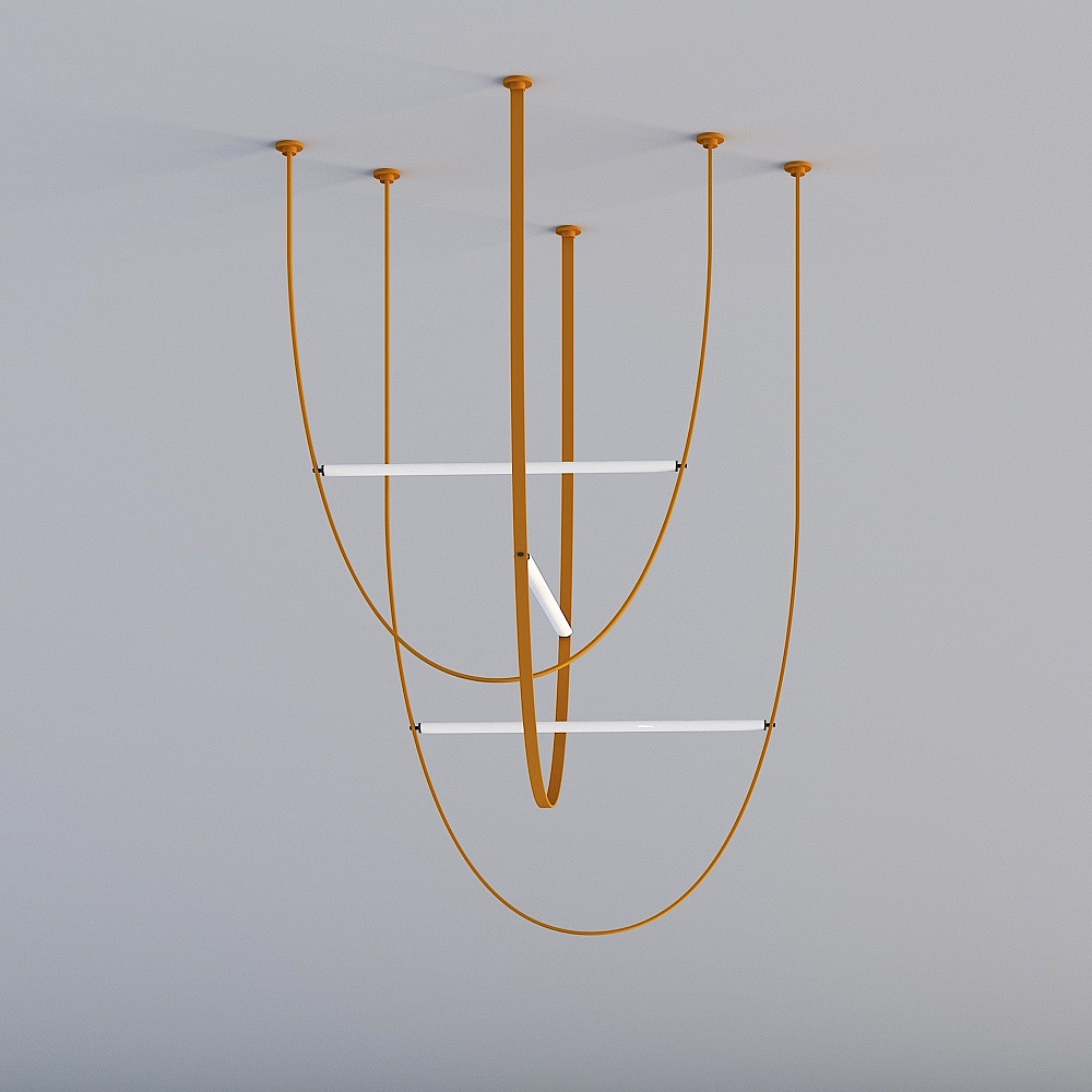 现代客厅-吊灯3D模型