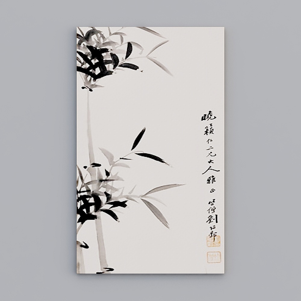 新中式背景画3D模型