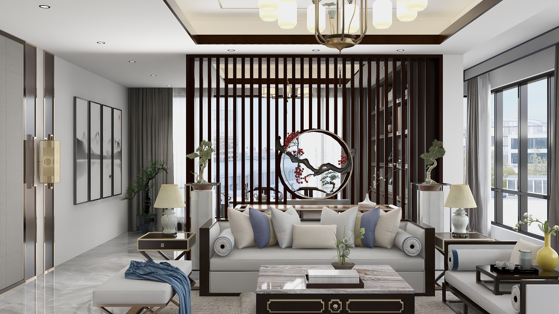 啤叔最酷-新中式两居装修效果图