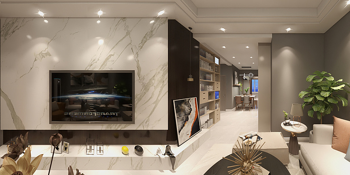 张家口建工-葡园居样板间现代风格-装修设计方案