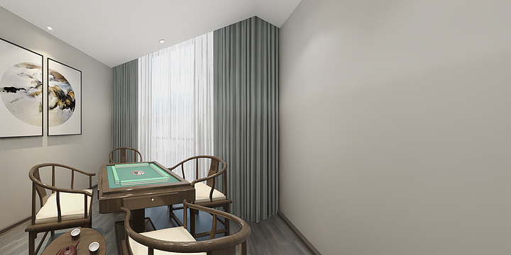 屹立設計-悠岚轩茶室二楼-装修设计方案