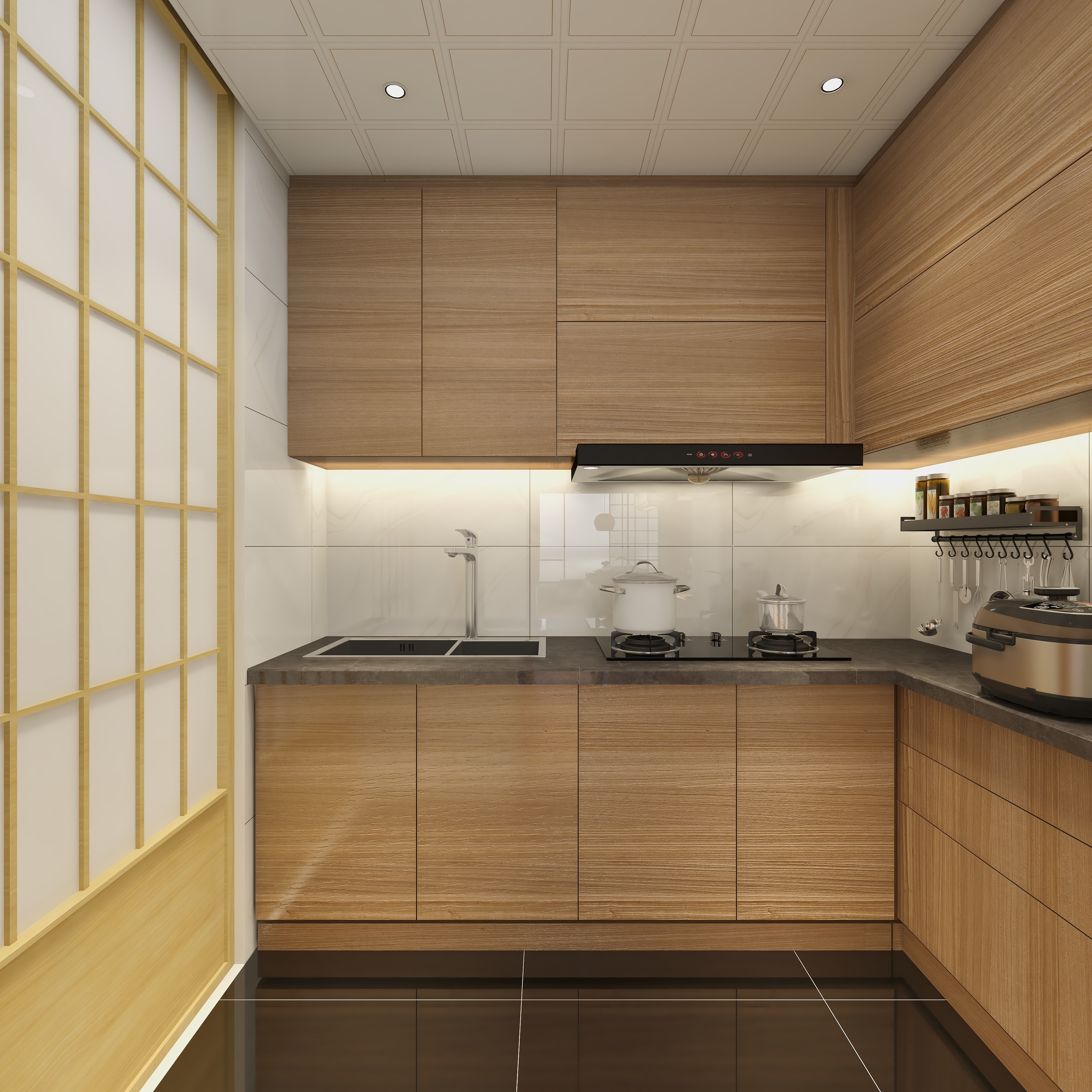 廸偉-128方原木日式三居装修效果图