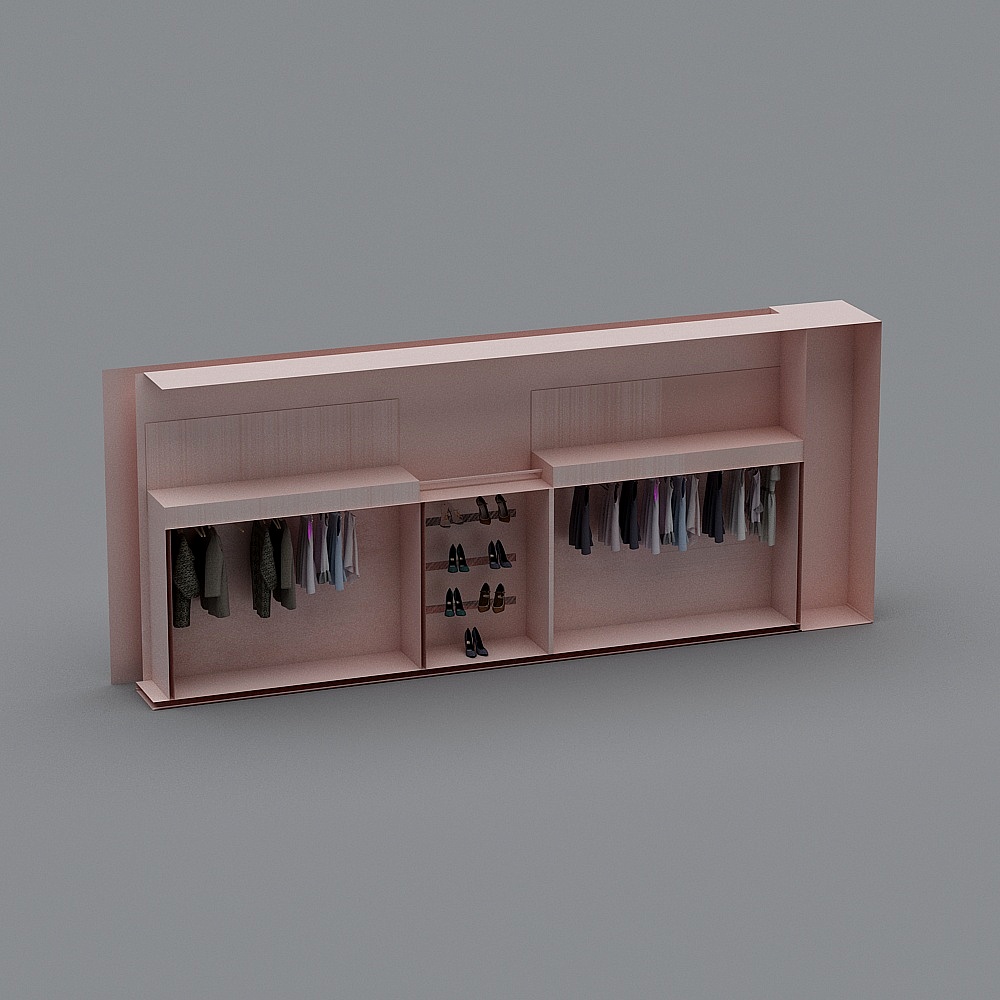 北欧服装店2-展架3D模型