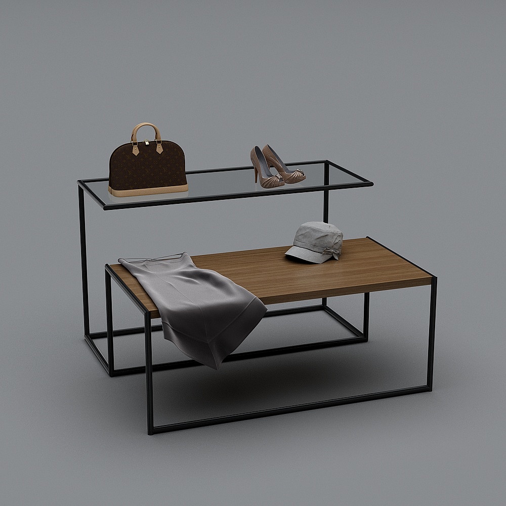 工业风女服装店-装饰道具3D模型