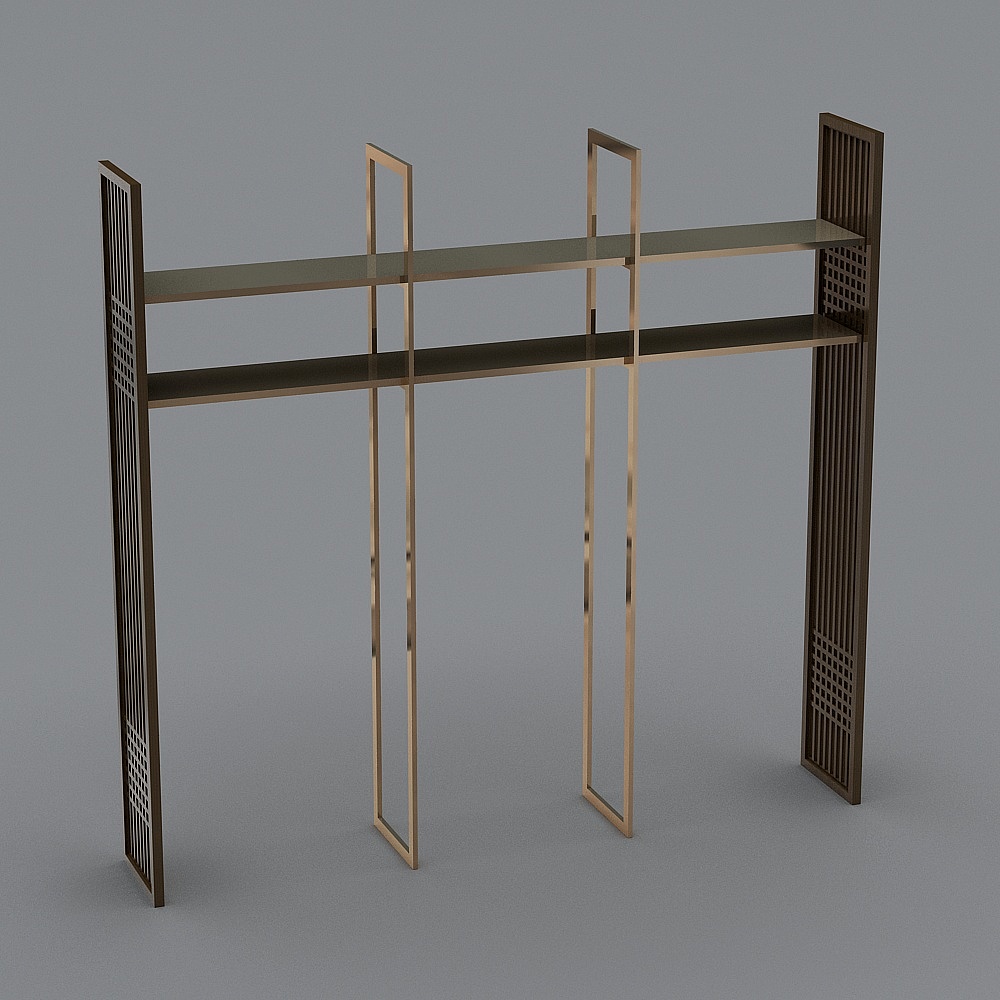 工业风服装店展示架3D模型