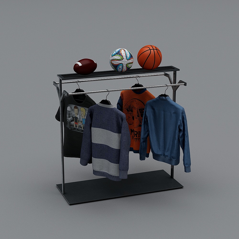 工业风服装店展示柜3D模型