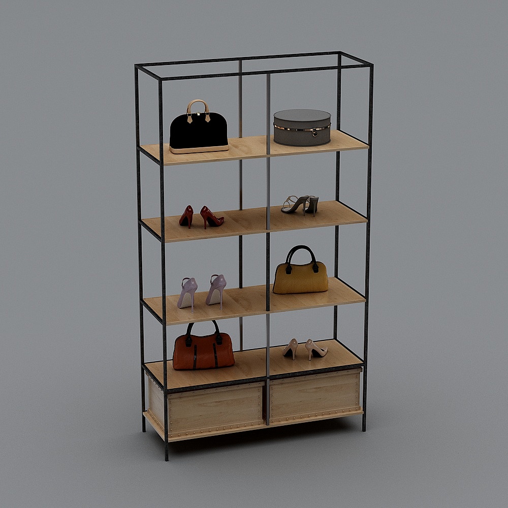 工业风服装店7-展示柜