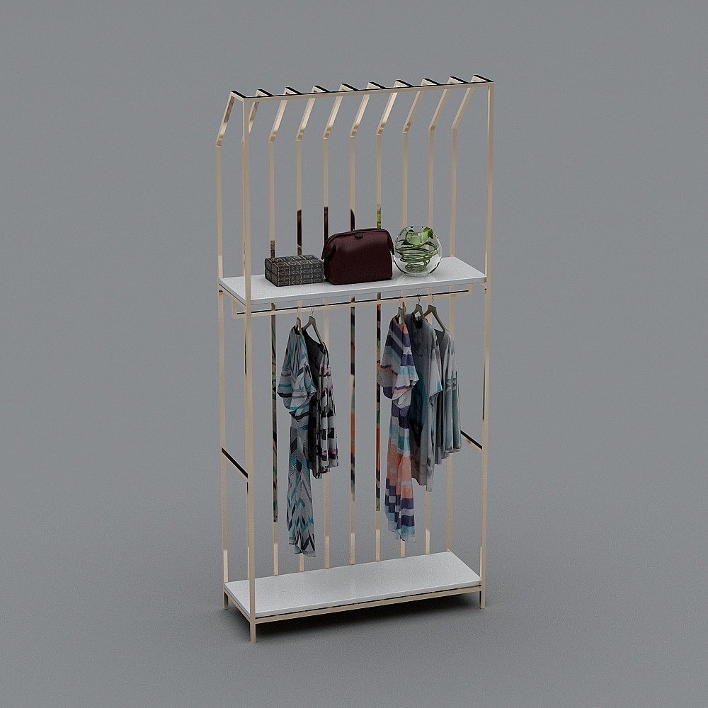 现代混搭服装店-展示架