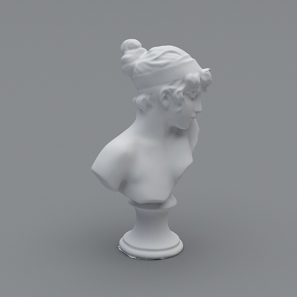 现代轻奢别墅客厅餐厅-人物雕塑3D模型