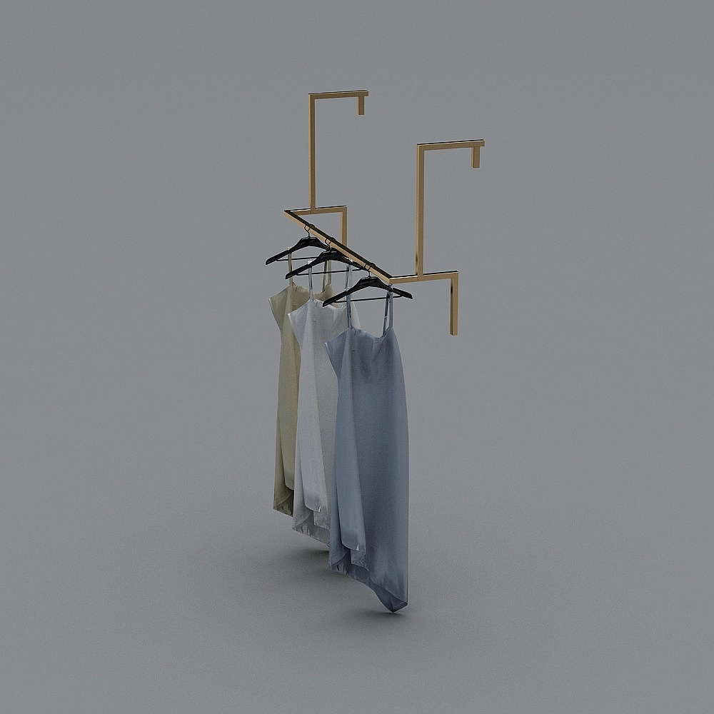 现代服装店-展示架3D模型