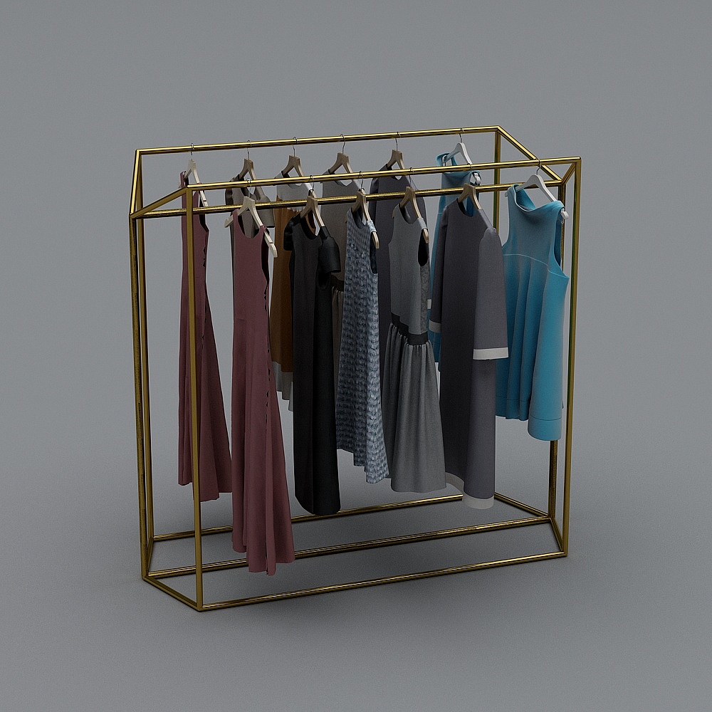 现代服装店-展示架