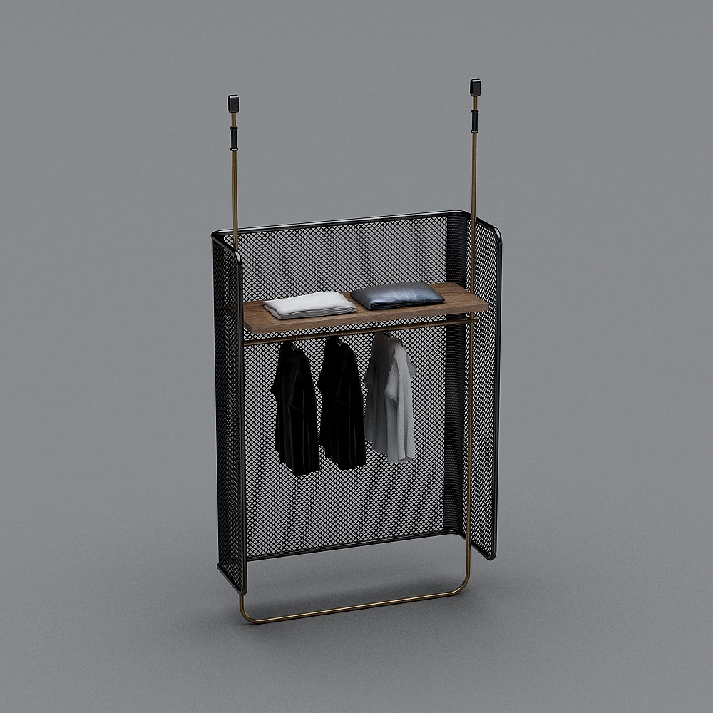 现代服装店-展示架3D模型