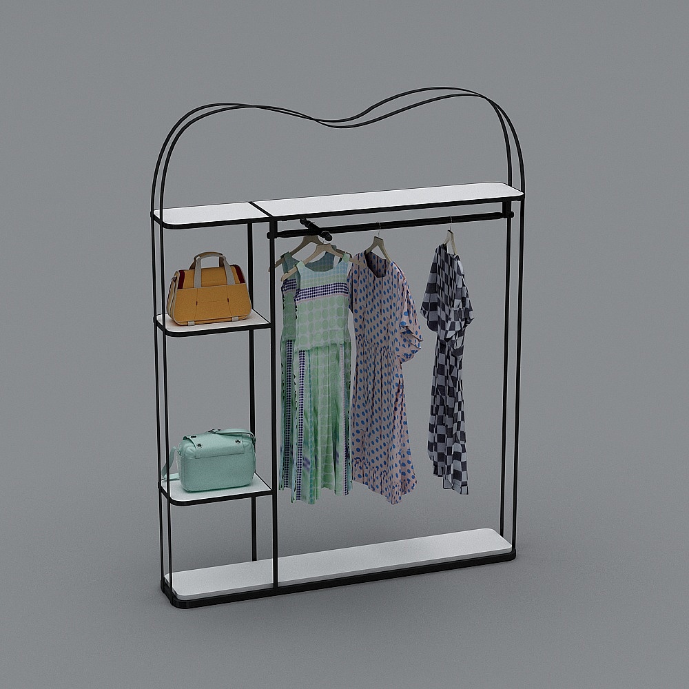 现代服装店-展示架