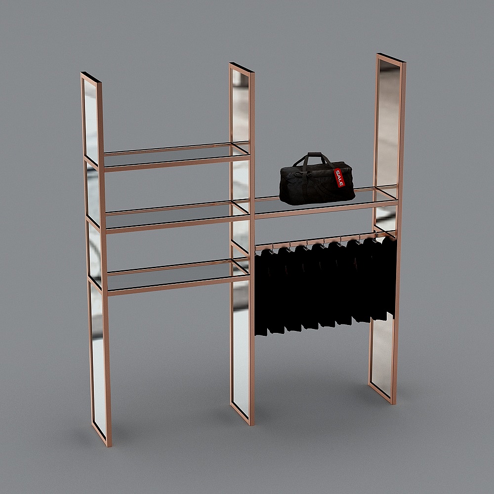 现代服装店-展示架3D模型