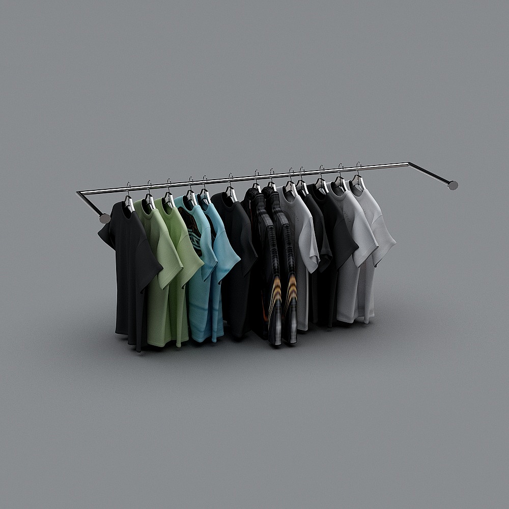 现代服装店-展示架3D模型